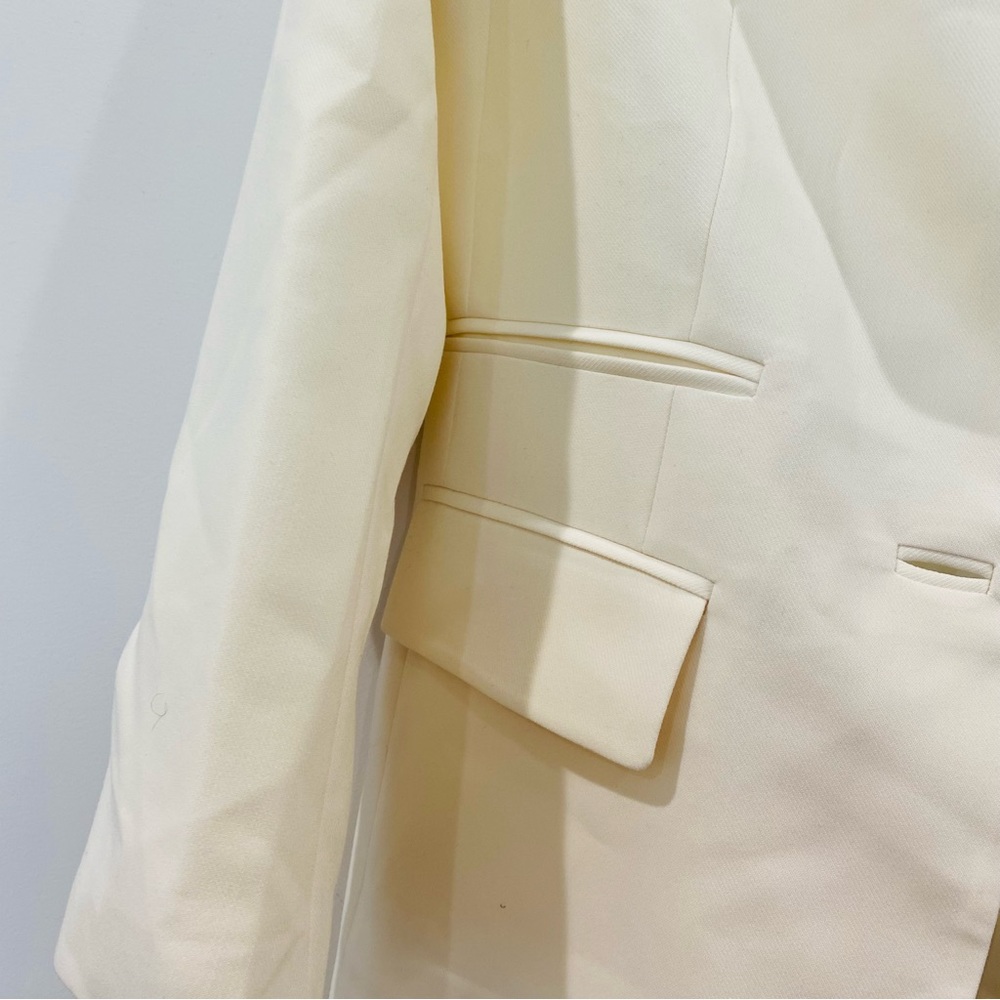 SHONA JOY Irene Collarless Oversized Blazer in Cream Sz 2 - Picture 9 of 16